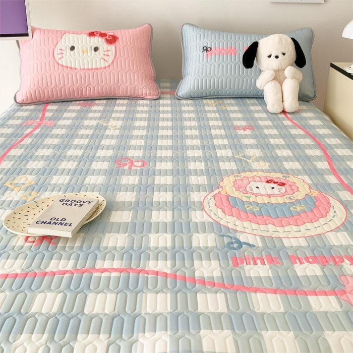 91家纺网 家纺一手货源 找家纺 顾里家纺 2026新款ins大版卡通乳胶席凉席席子 蛋糕花猫