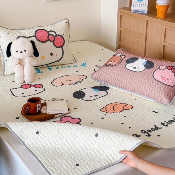 91家纺网 家纺一手货源 找家纺 顾里家纺 2026新款ins大版卡通乳胶席凉席席子 好友圈