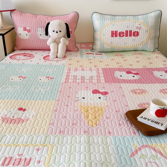 91家纺网 家纺一手货源 找家纺 顾里家纺 2026新款ins大版卡通乳胶席凉席席子 猫咪时光