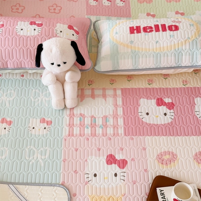 91家纺网 家纺一手货源 找家纺 顾里家纺 2026新款ins大版卡通乳胶席凉席席子 猫咪时光