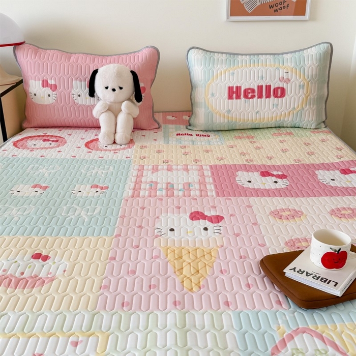 91家纺网 家纺一手货源 找家纺 顾里家纺 2026新款ins大版卡通乳胶席凉席席子 猫咪时光