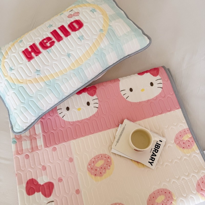 91家纺网 家纺一手货源 找家纺 顾里家纺 2026新款ins大版卡通乳胶席凉席席子 猫咪时光