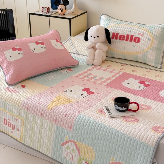 91家纺网 家纺一手货源 找家纺 顾里家纺 2026新款ins大版卡通乳胶席凉席席子 猫咪时光