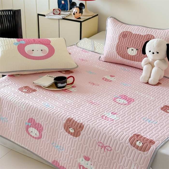 91家纺网 家纺一手货源 找家纺 顾里家纺 2026新款ins大版卡通乳胶席凉席席子 美乐熊