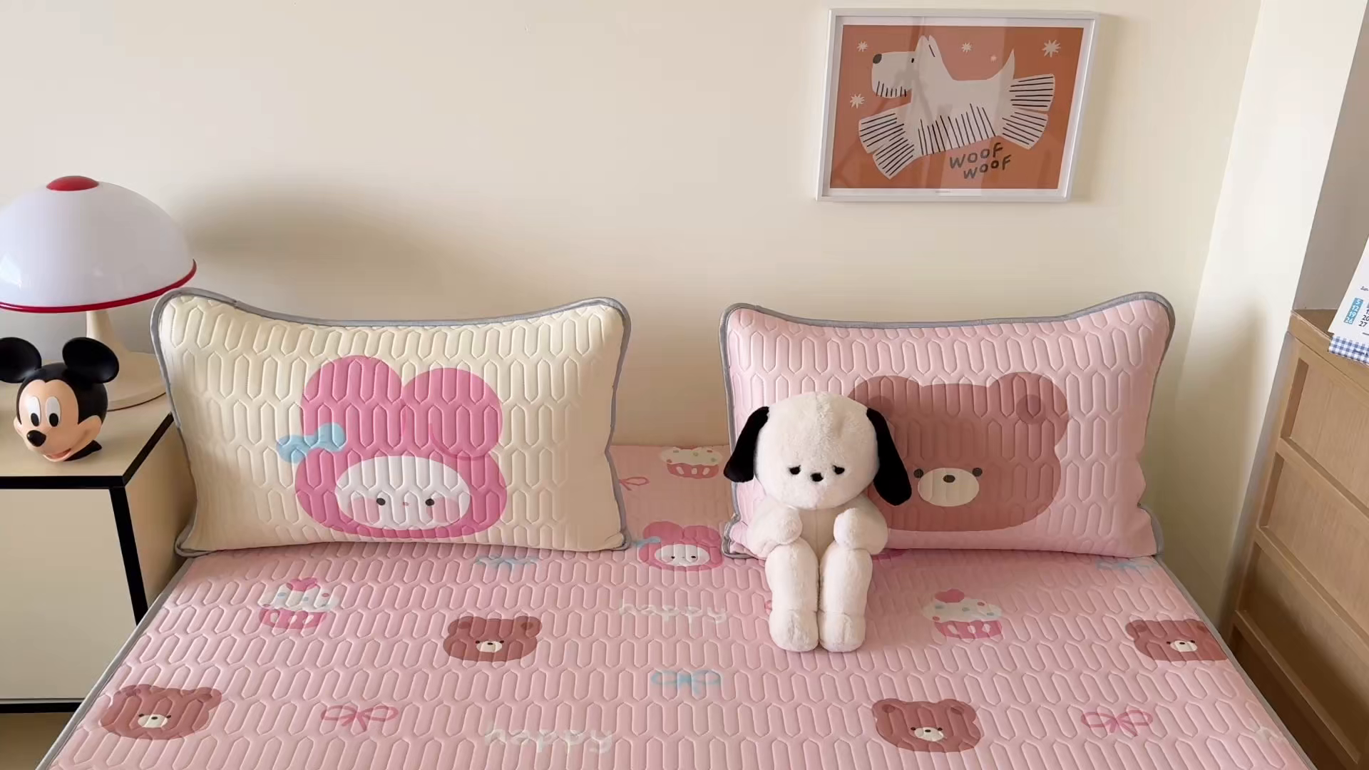 91家纺网 家纺一手货源 找家纺 顾里家纺 2026新款ins大版卡通乳胶席凉席席子 美乐熊