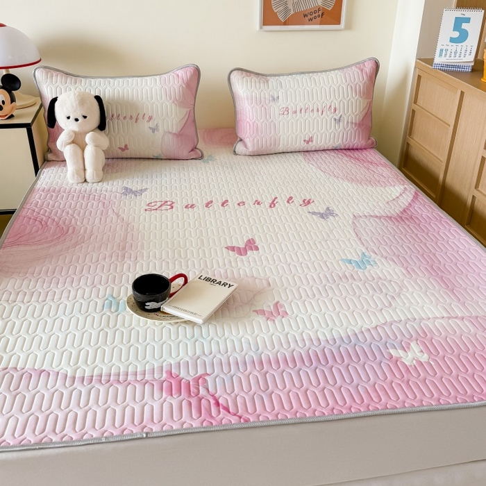 91家纺网 家纺一手货源 找家纺 顾里家纺 2026新款ins大版卡通乳胶席凉席席子 梦境之花