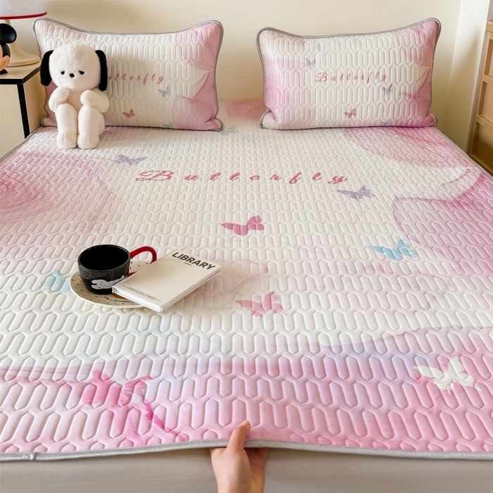 91家纺网 家纺一手货源 找家纺 顾里家纺 2026新款ins大版卡通乳胶席凉席席子 梦境之花