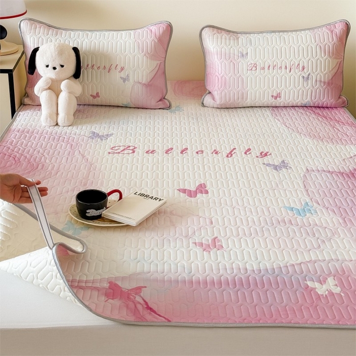 91家纺网 家纺一手货源 找家纺 顾里家纺 2026新款ins大版卡通乳胶席凉席席子 梦境之花