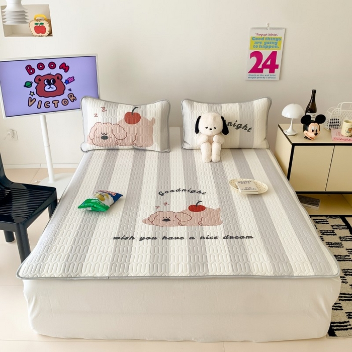 91家纺网 家纺一手货源 找家纺 顾里家纺 2026新款ins大版卡通乳胶席凉席席子 趴趴熊