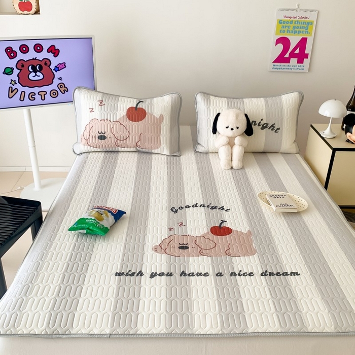 91家纺网 家纺一手货源 找家纺 顾里家纺 2026新款ins大版卡通乳胶席凉席席子 趴趴熊