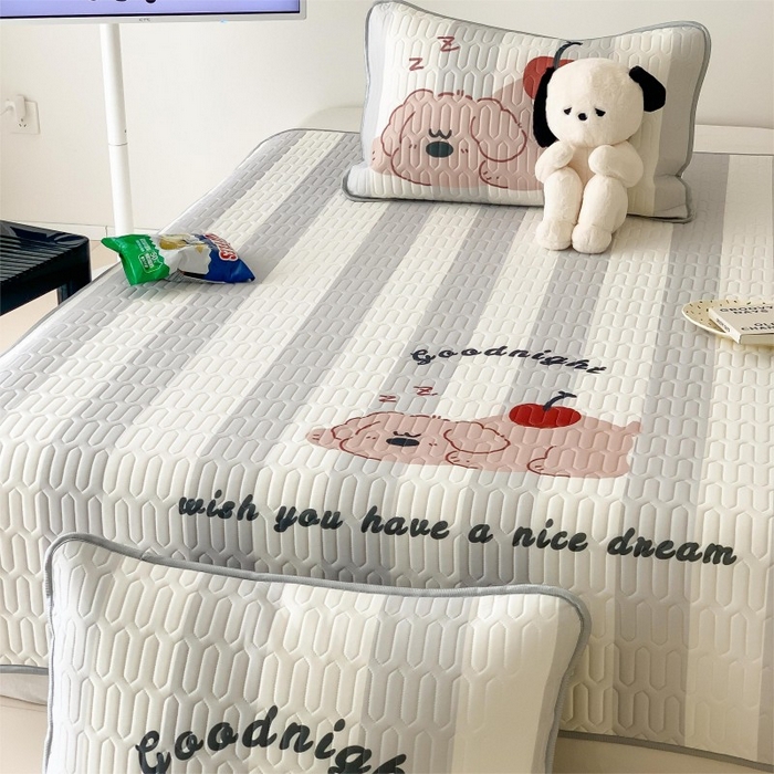 91家纺网 家纺一手货源 找家纺 顾里家纺 2026新款ins大版卡通乳胶席凉席席子 趴趴熊