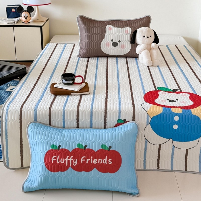 顾里家纺 2026新款ins大版卡通乳胶席凉席席子 苹果小熊