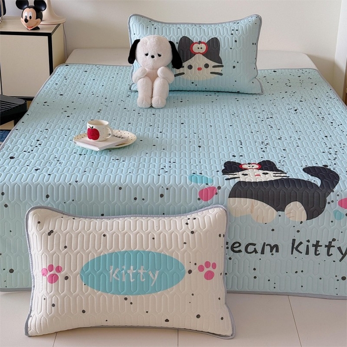顾里家纺 2026新款ins大版卡通乳胶席凉席席子 泼墨黑猫
