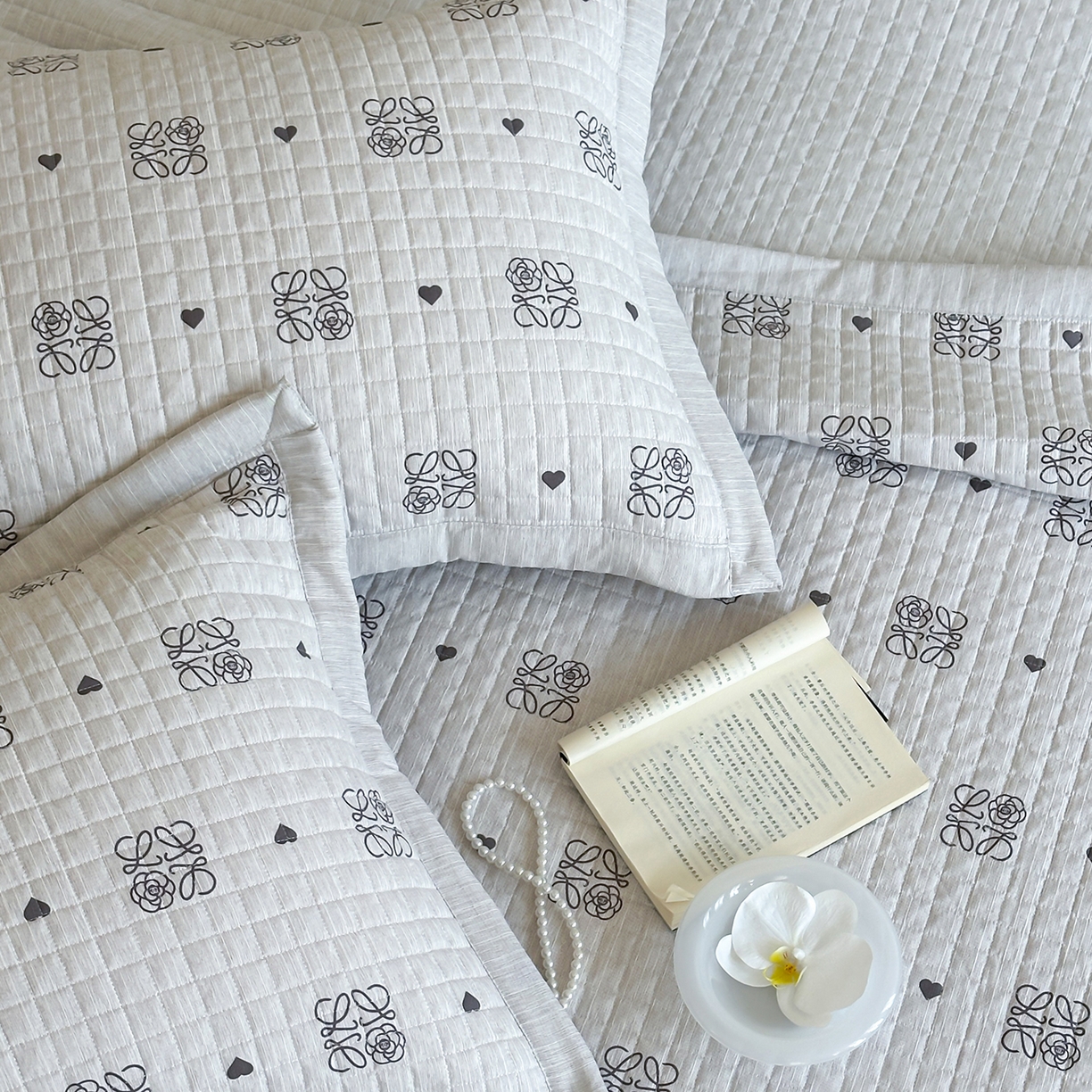 91家纺网 家纺一手货源 找家纺 床盖工厂店 2026新款提花色织麻床盖三件套 罗逸维