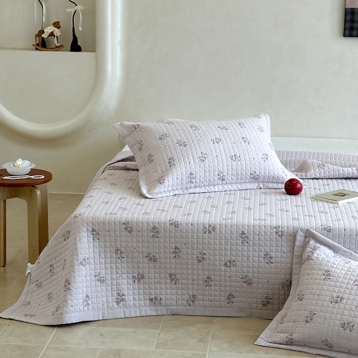 91家纺网 家纺一手货源 找家纺 床盖工厂店 2026新款提花色织麻床盖三件套 云溪紫