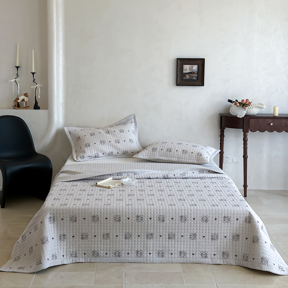 91家纺网 家纺一手货源 找家纺 床盖工厂店 2026新款提花色织麻床盖三件套 罗逸维