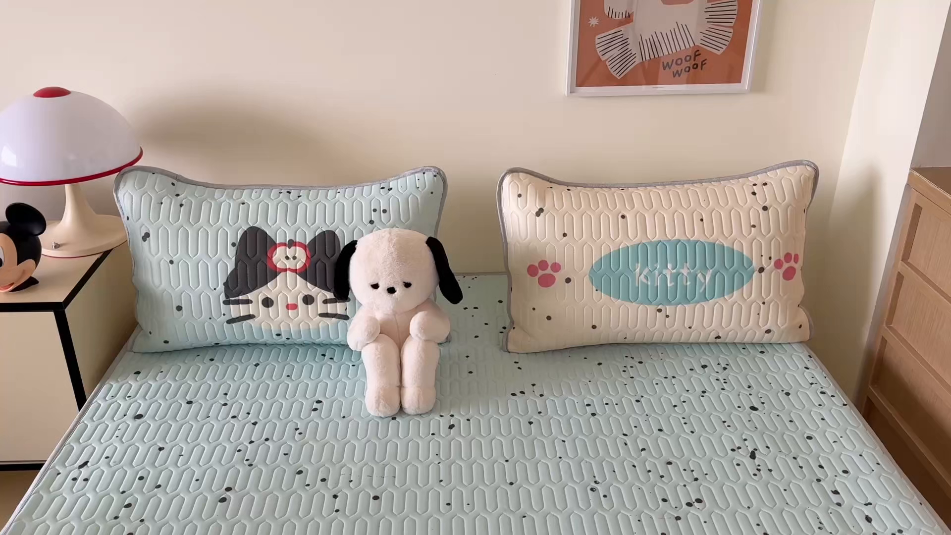 91家纺网 家纺一手货源 找家纺 顾里家纺 2026新款ins大版卡通乳胶席凉席席子 泼墨黑猫