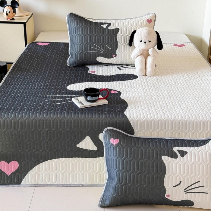 顾里家纺 2026新款ins大版卡通乳胶席凉席席子 情侣猫
