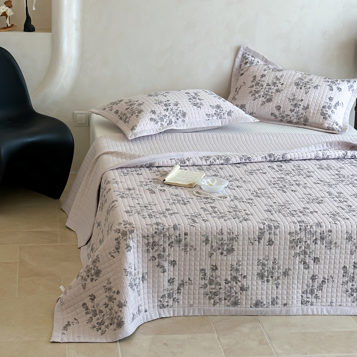 91家纺网 家纺一手货源 找家纺 床盖工厂店 2026新款提花色织麻床盖三件套 素锦 粉