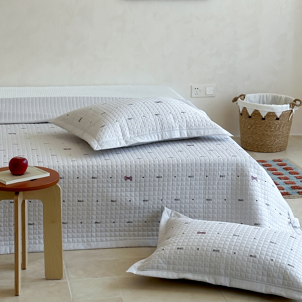 91家纺网 家纺一手货源 找家纺 床盖工厂店 2026新款提花色织麻床盖三件套 敏敏