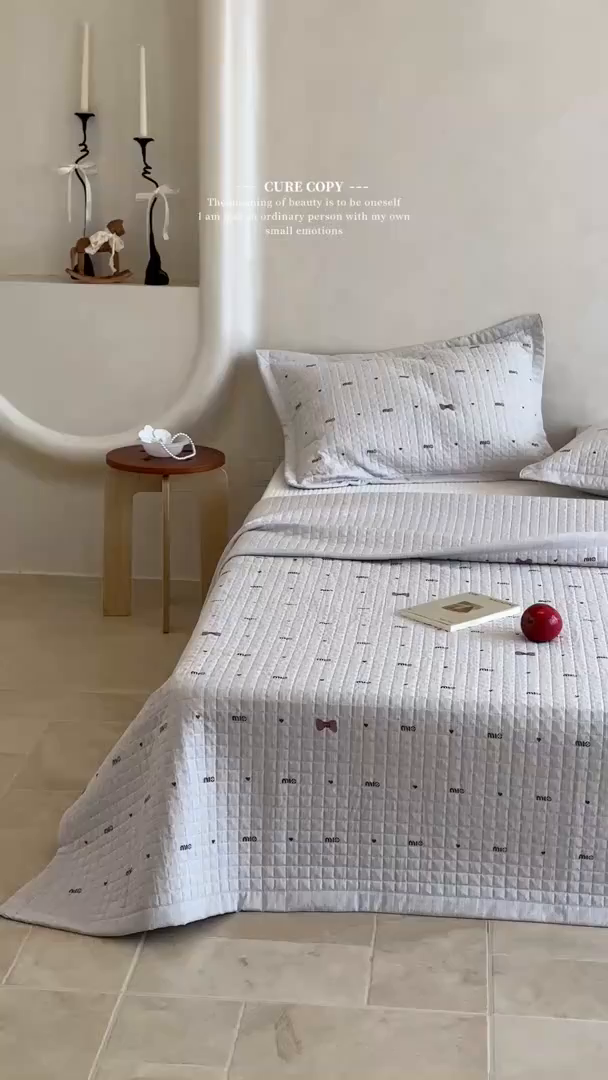 91家纺网 家纺一手货源 找家纺 床盖工厂店 2026新款提花色织麻床盖三件套 敏敏