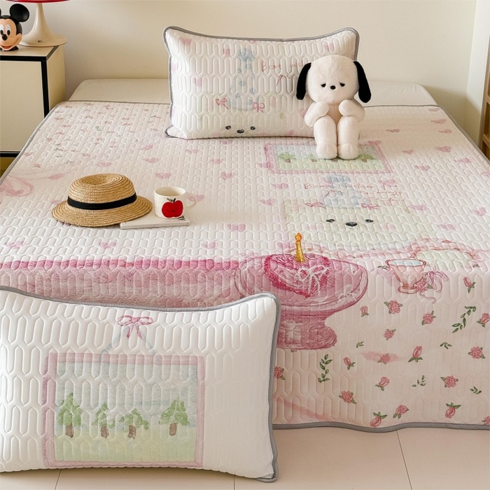 顾里家纺 2026新款ins大版卡通乳胶席凉席席子 少女西高地