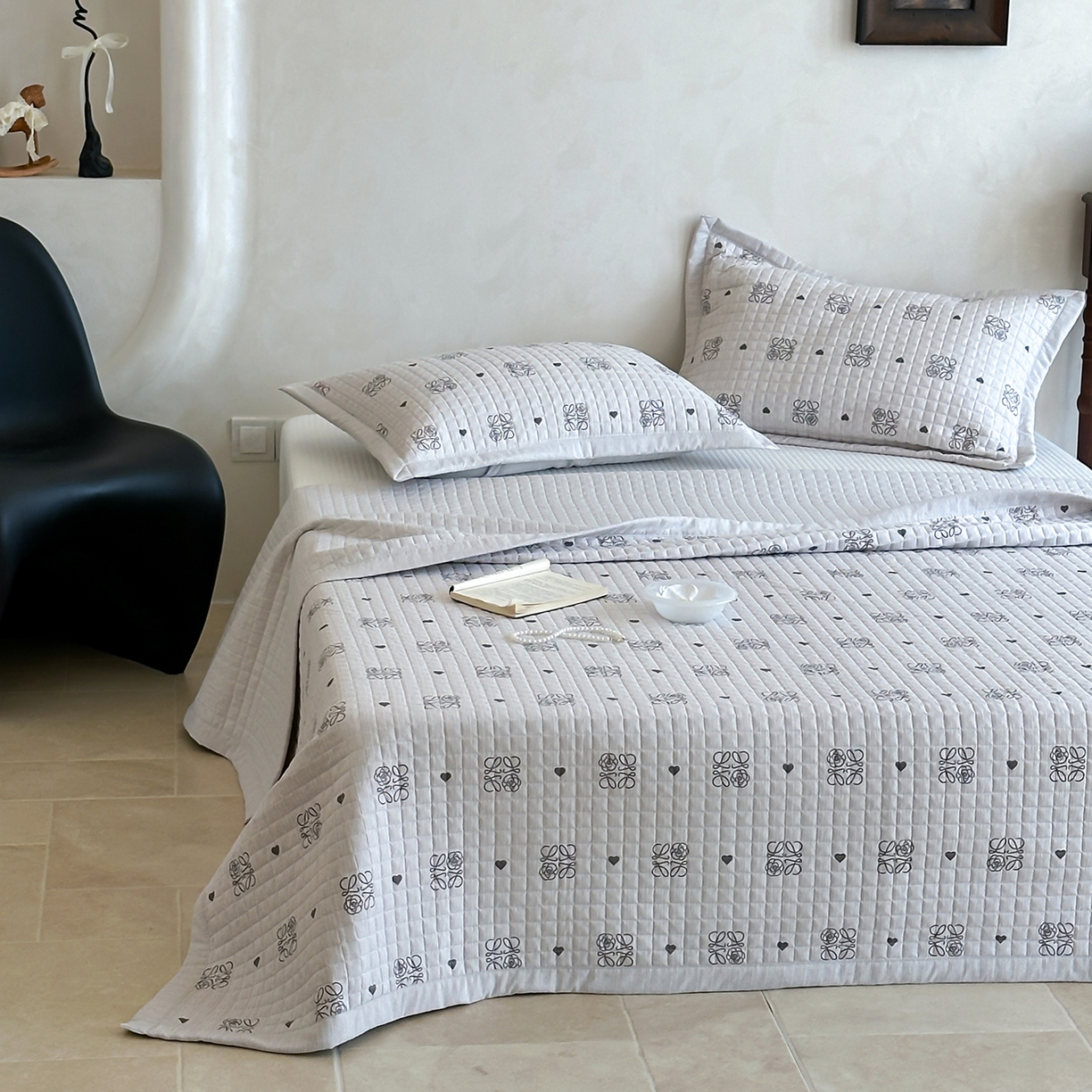 91家纺网 家纺一手货源 找家纺 床盖工厂店 2026新款提花色织麻床盖三件套 罗逸维