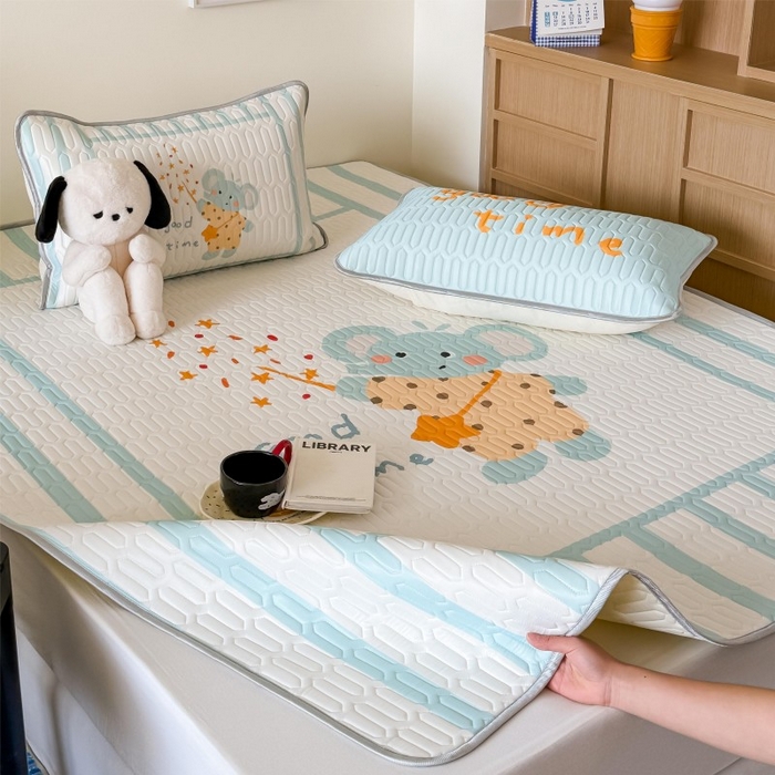 91家纺网 家纺一手货源 找家纺 顾里家纺 2026新款ins大版卡通乳胶席凉席席子 许愿小象