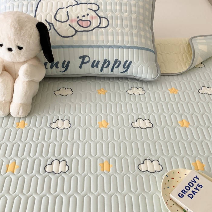 91家纺网 家纺一手货源 找家纺 顾里家纺 2026新款ins大版卡通乳胶席凉席席子 云朵小狗