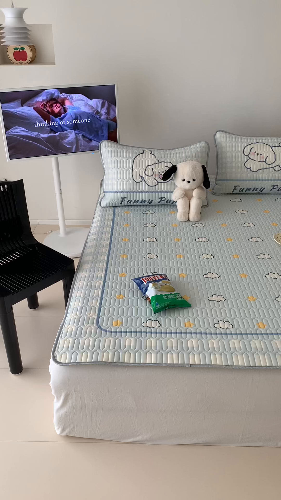 91家纺网 家纺一手货源 找家纺 顾里家纺 2026新款ins大版卡通乳胶席凉席席子 云朵小狗