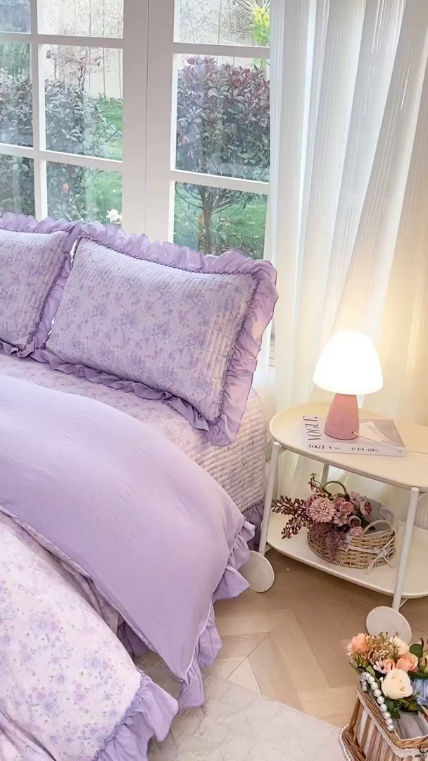 91家纺网 家纺一手货源 找家纺 （总）眠势力 2026新款云感皱皱纱床盖四件套