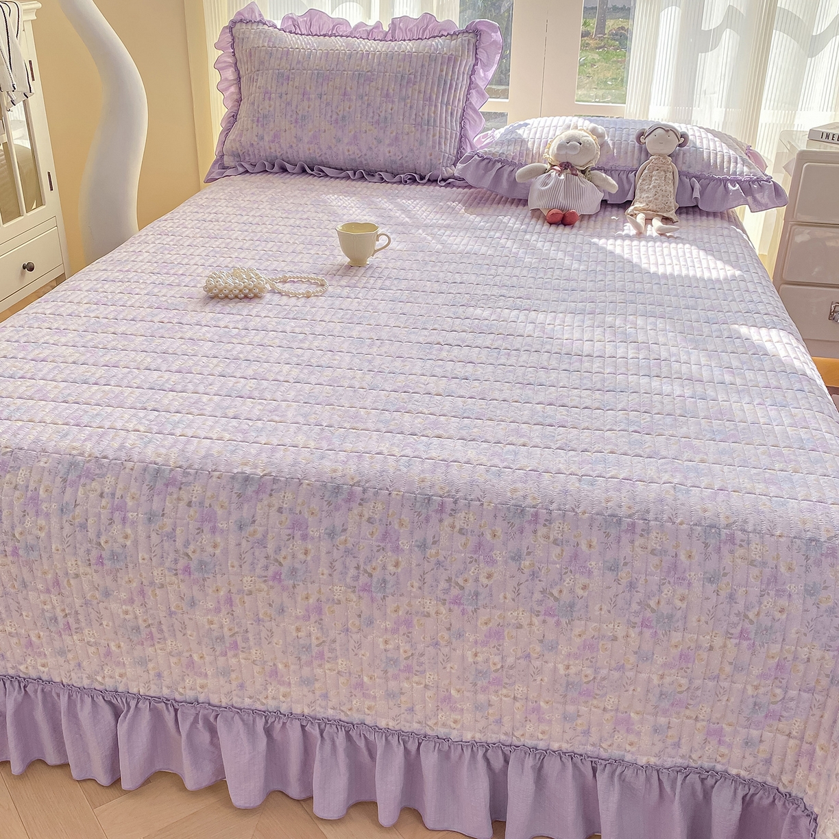 91家纺网 家纺一手货源 找家纺 （总）眠势力 2026新款云感皱皱纱床盖四件套