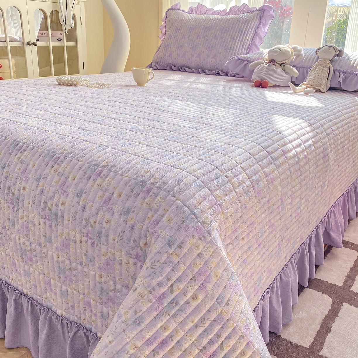 91家纺网 家纺一手货源 找家纺 （总）眠势力 2026新款云感皱皱纱床盖四件套