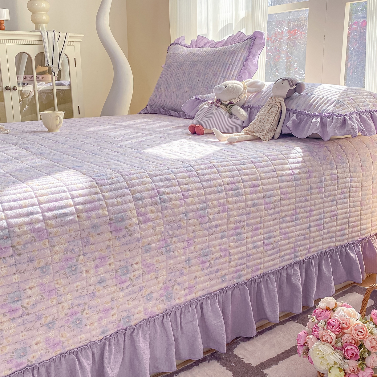 91家纺网 家纺一手货源 找家纺 （总）眠势力 2026新款云感皱皱纱床盖四件套