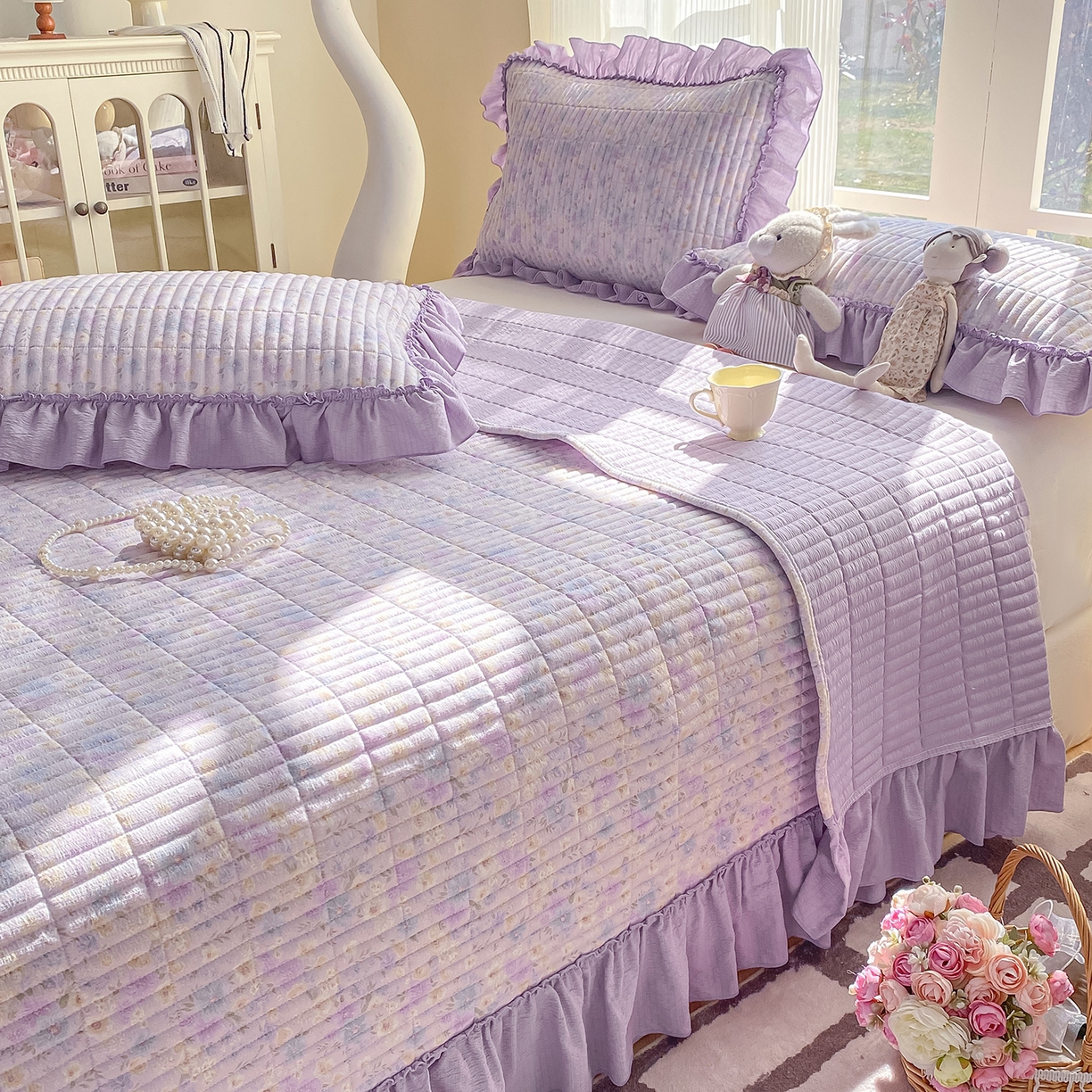 91家纺网 家纺一手货源 找家纺 （总）眠势力 2026新款云感皱皱纱床盖四件套