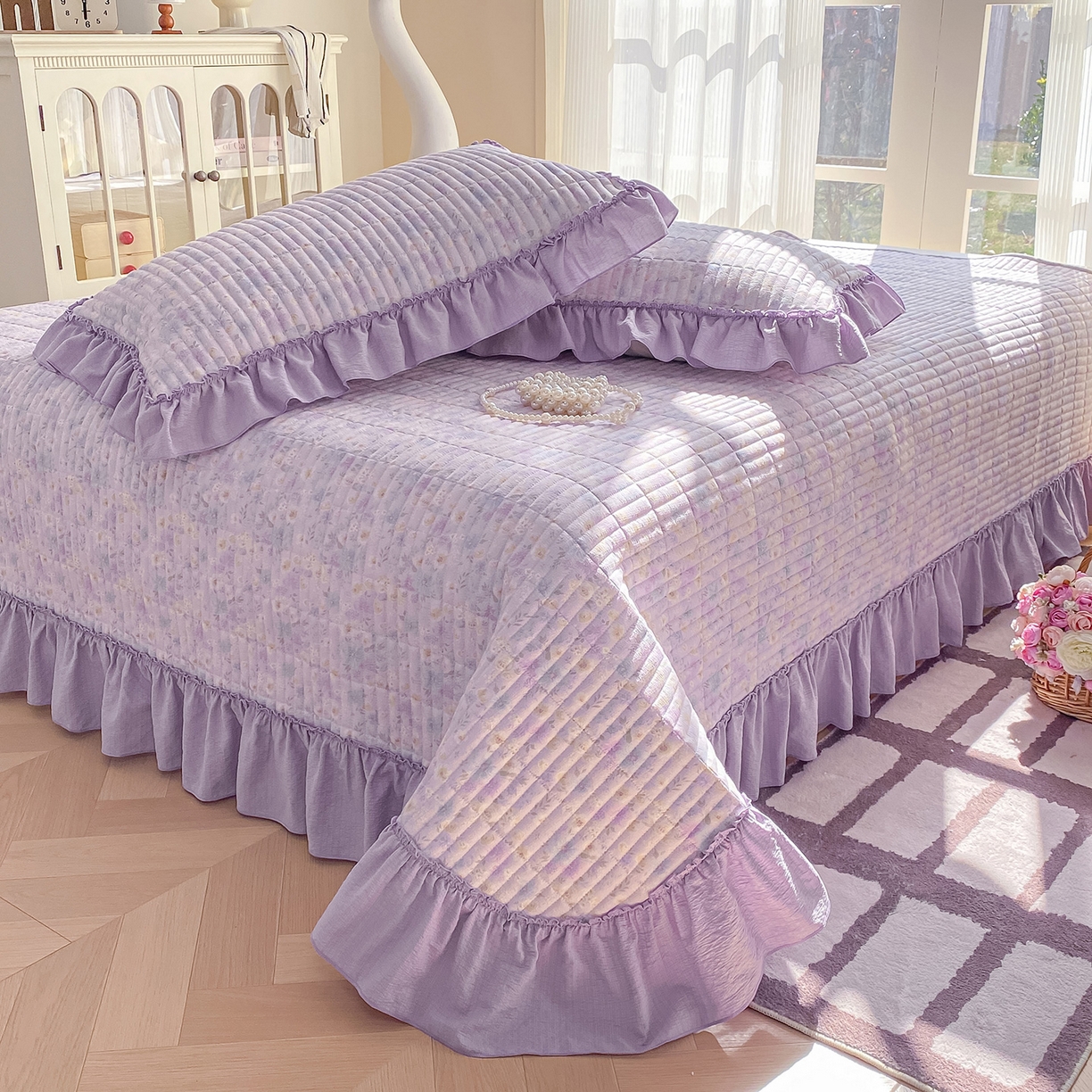 91家纺网 家纺一手货源 找家纺 （总）眠势力 2026新款云感皱皱纱床盖四件套