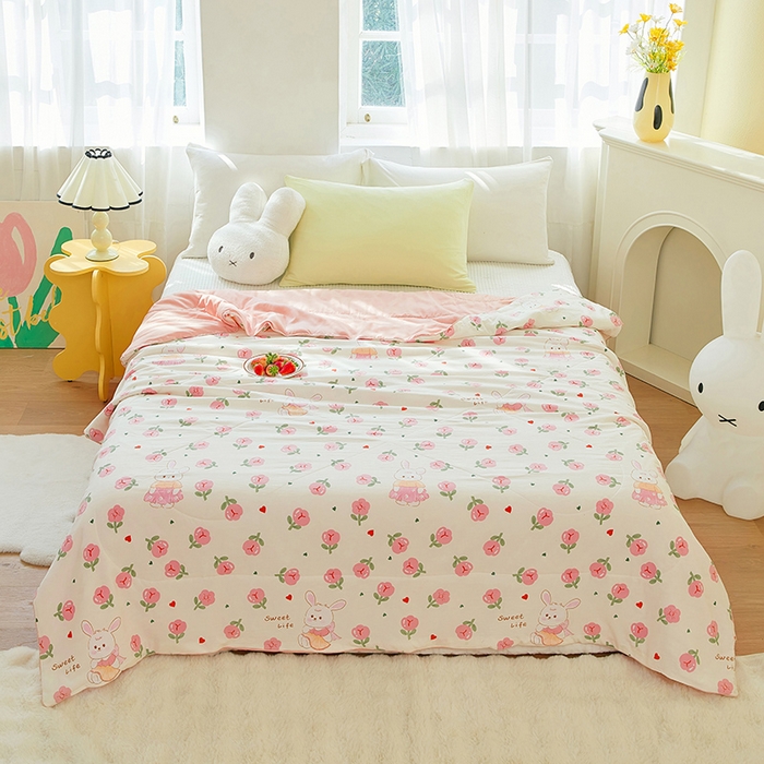 91家纺网 家纺一手货源 找家纺 （总）梦恬佳 2026新款水洗皱皱纱卡通印花夏凉被