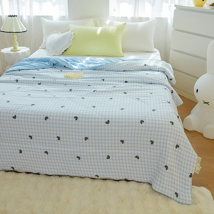 91家纺网 家纺一手货源 找家纺 梦恬佳 2026新款水洗皱皱纱卡通印花夏凉被 小幸运