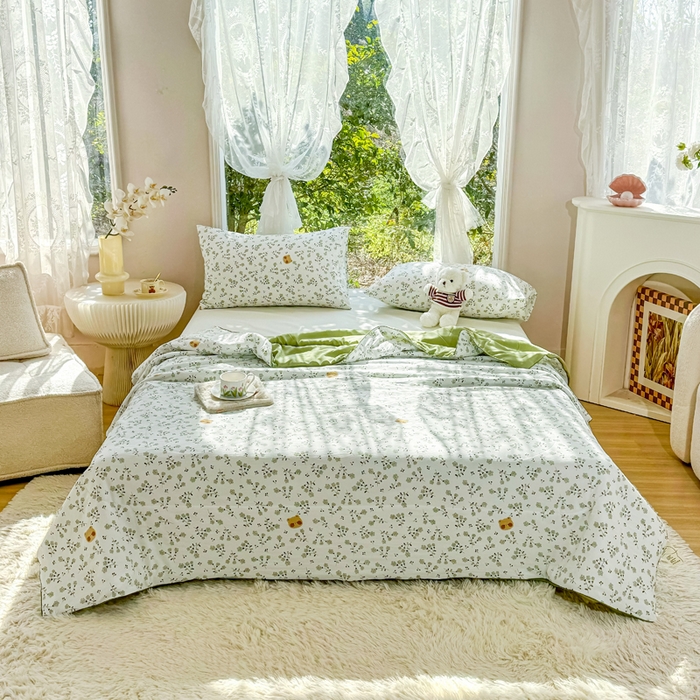 91家纺网 家纺一手货源 找家纺 （总）梦恬佳 2026新款水洗皱皱纱卡通印花夏凉被