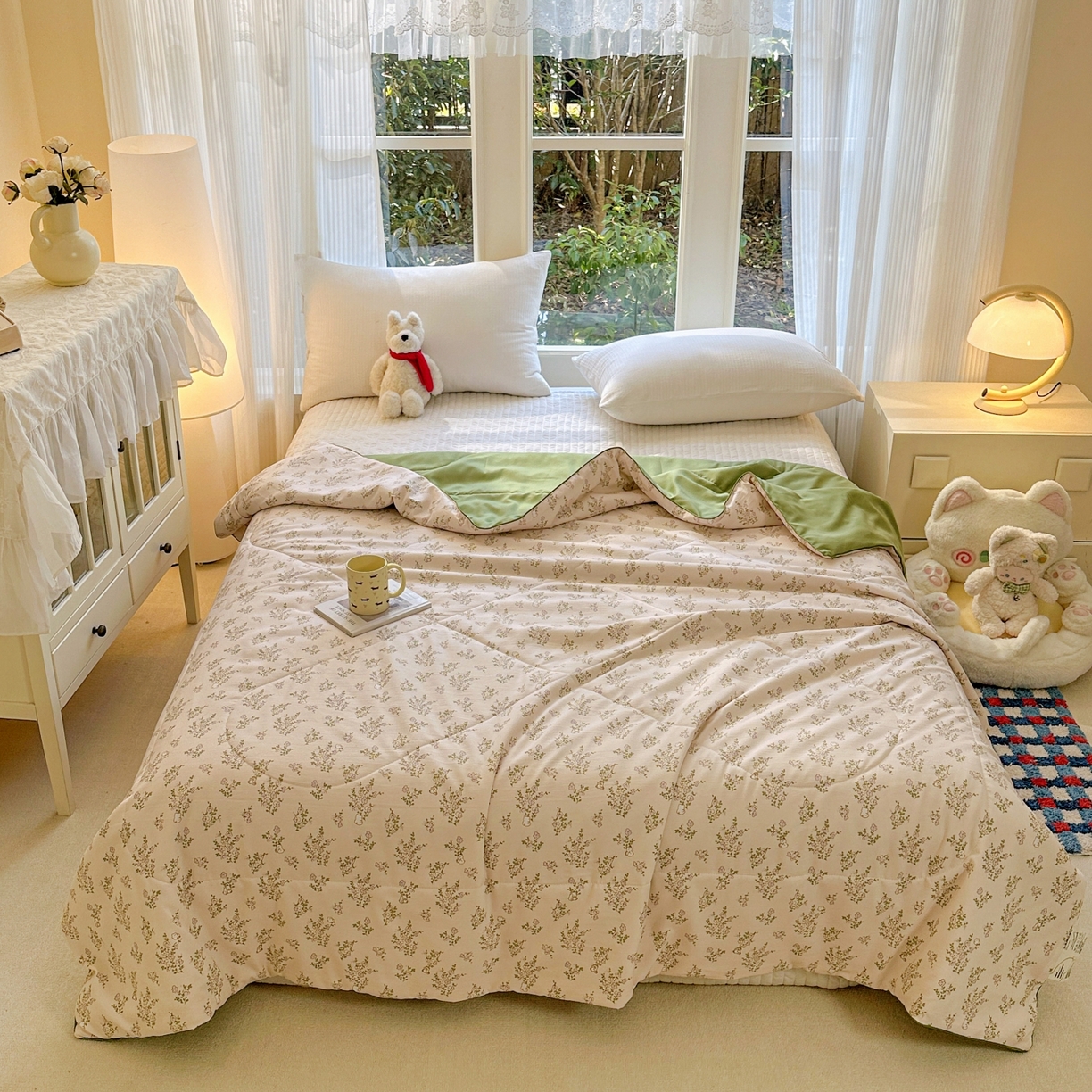 91家纺网 家纺一手货源 找家纺 （总）梦恬佳 2026新款水洗皱皱纱卡通印花夏凉被