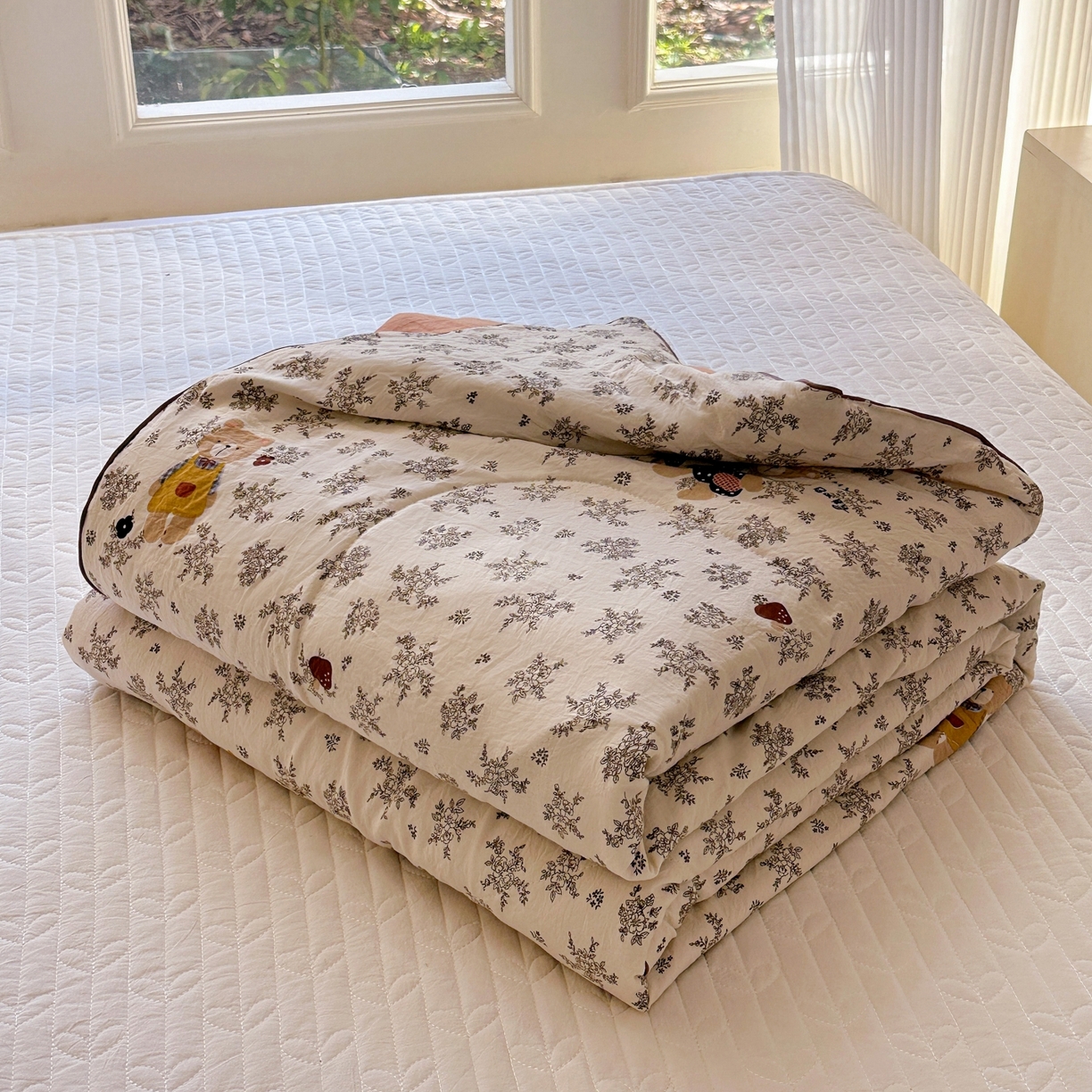 91家纺网 家纺一手货源 找家纺 （总）梦恬佳 2026新款水洗皱皱纱卡通印花夏凉被