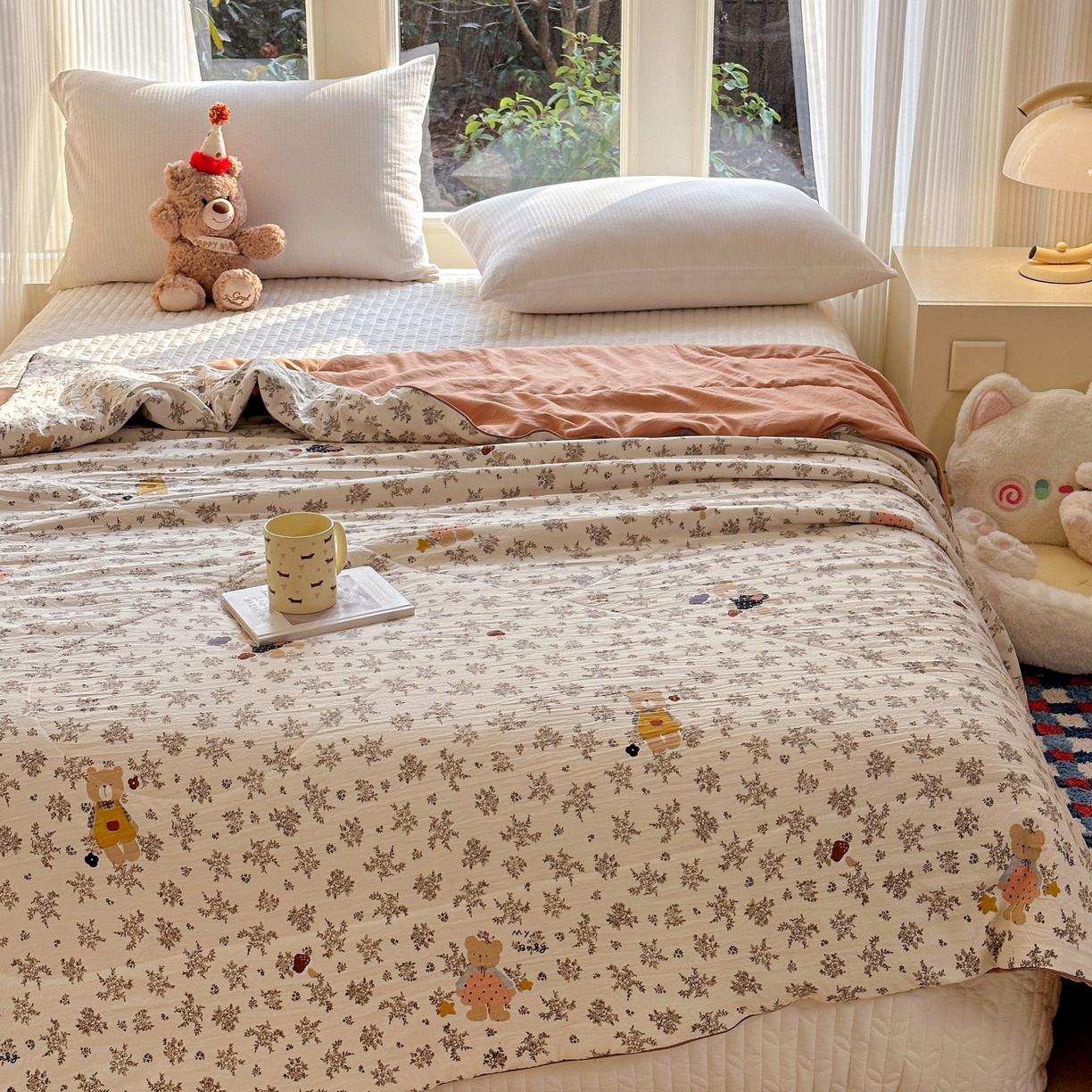 91家纺网 家纺一手货源 找家纺 （总）梦恬佳 2026新款水洗皱皱纱卡通印花夏凉被