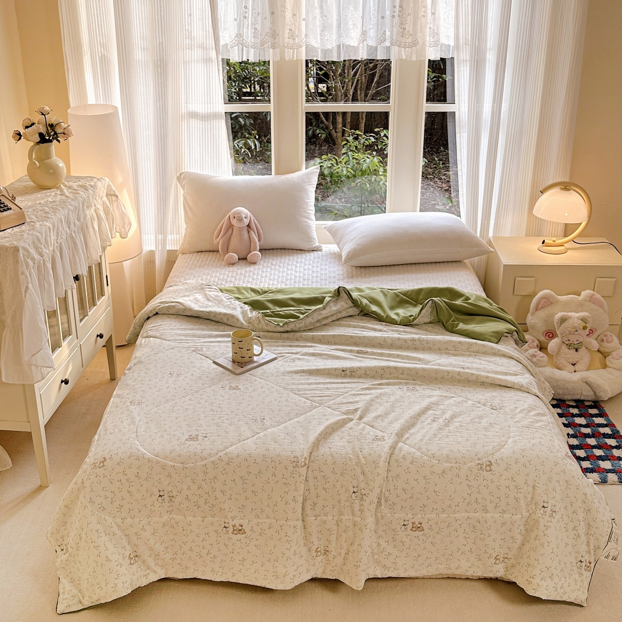 91家纺网 家纺一手货源 找家纺 （总）梦恬佳 2026新款水洗皱皱纱卡通印花夏凉被