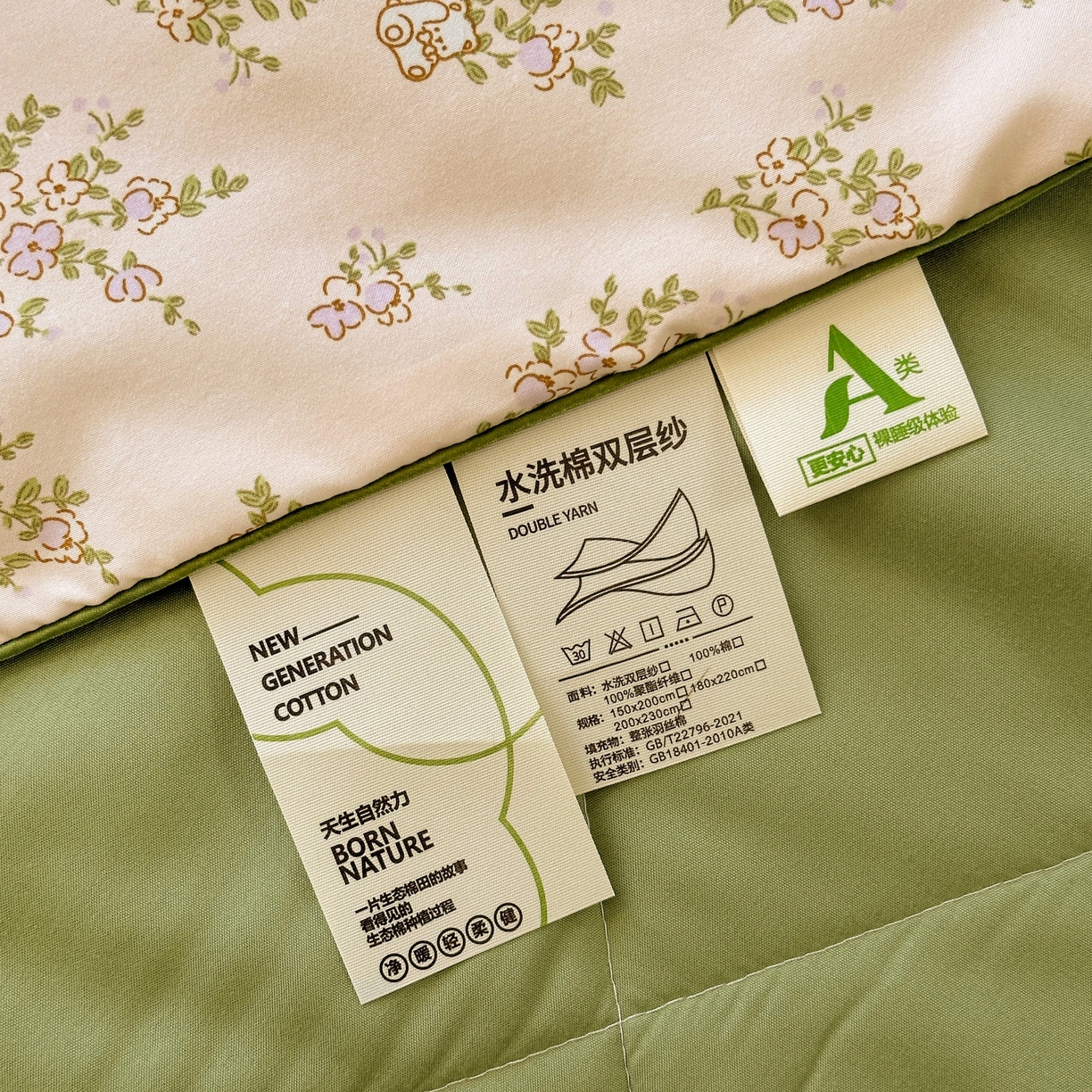 91家纺网 家纺一手货源 找家纺 梦恬佳 2026新款水洗皱皱纱卡通印花夏凉被 花束熊