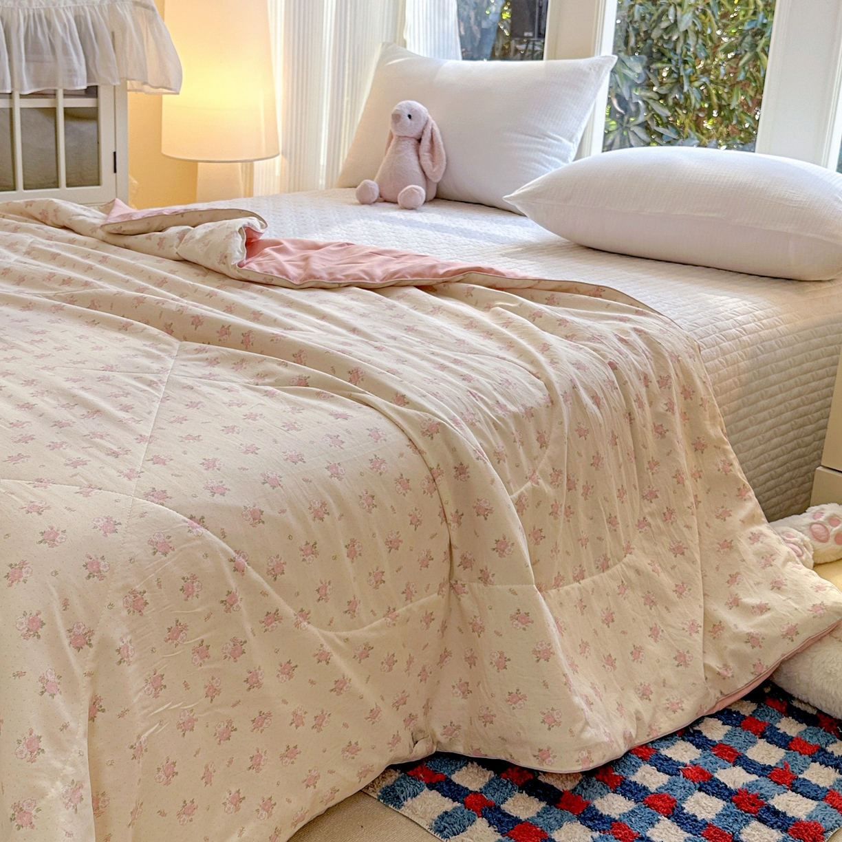 91家纺网 家纺一手货源 找家纺 梦恬佳 2026新款水洗皱皱纱卡通印花夏凉被 梦露