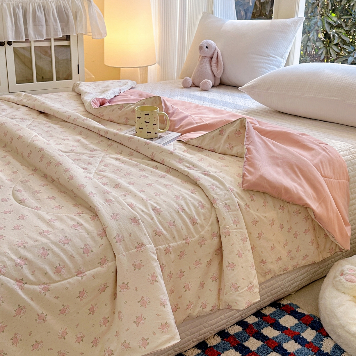 91家纺网 家纺一手货源 找家纺 梦恬佳 2026新款水洗皱皱纱卡通印花夏凉被 梦露