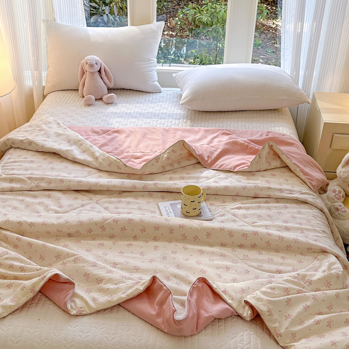 91家纺网 家纺一手货源 找家纺 梦恬佳 2026新款水洗皱皱纱卡通印花夏凉被 梦露