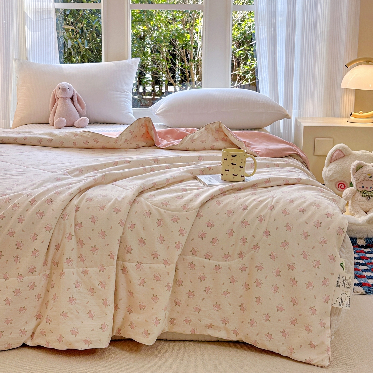 91家纺网 家纺一手货源 找家纺 梦恬佳 2026新款水洗皱皱纱卡通印花夏凉被 梦露