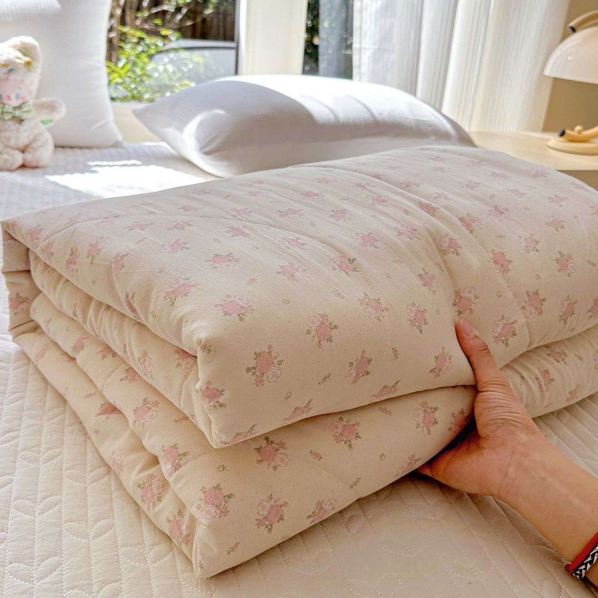 91家纺网 家纺一手货源 找家纺 梦恬佳 2026新款水洗皱皱纱卡通印花夏凉被 梦露