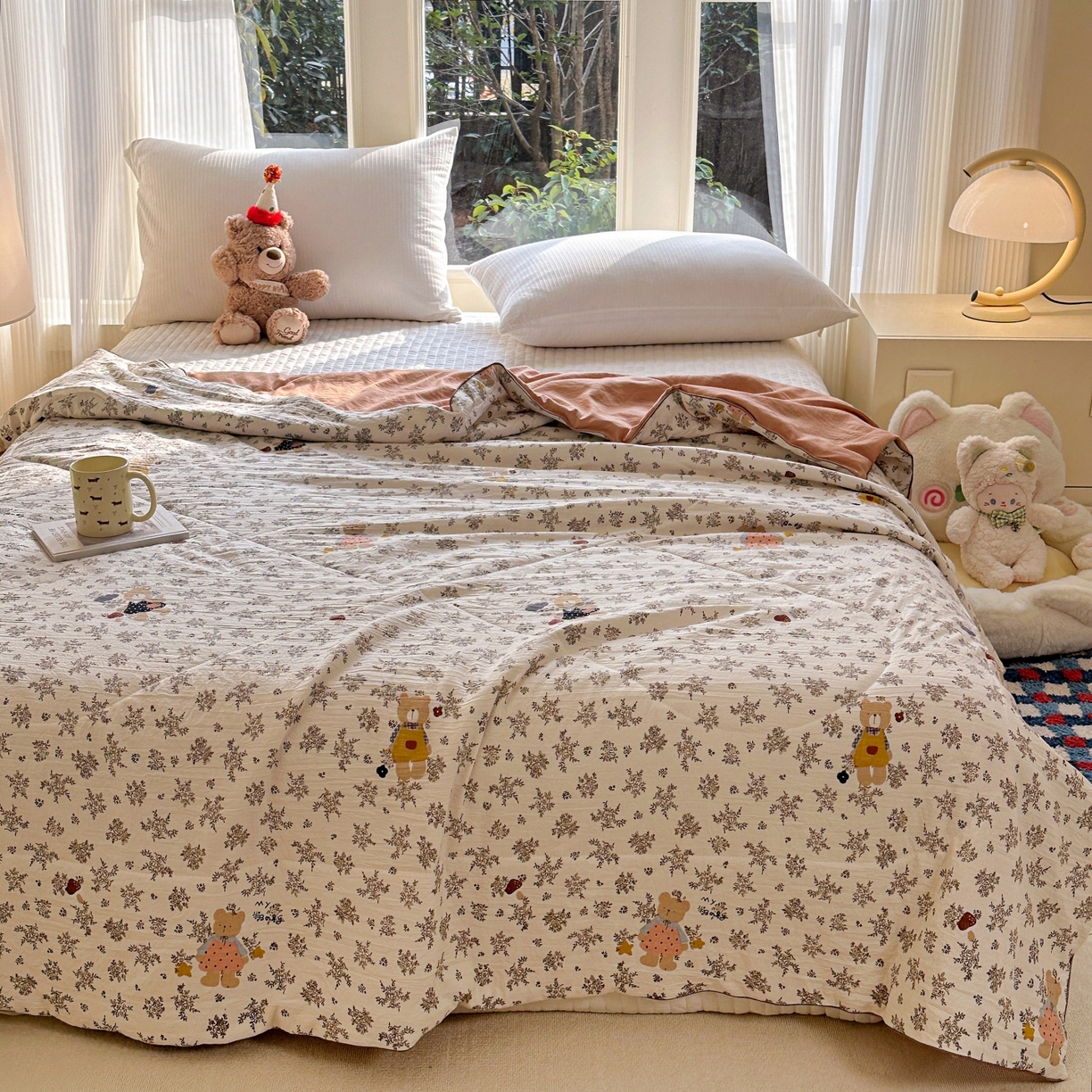 91家纺网 家纺一手货源 找家纺 （总）梦恬佳 2026新款水洗皱皱纱卡通印花夏凉被